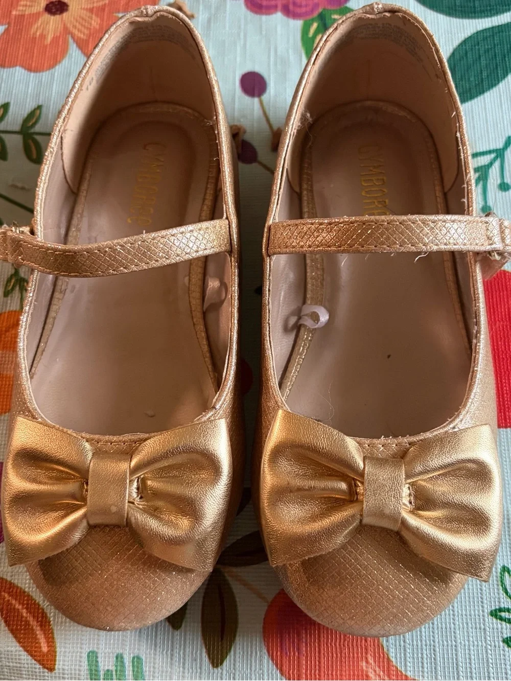 Gymboree Girls  Gold Bow Mary Jane Dress Shoes